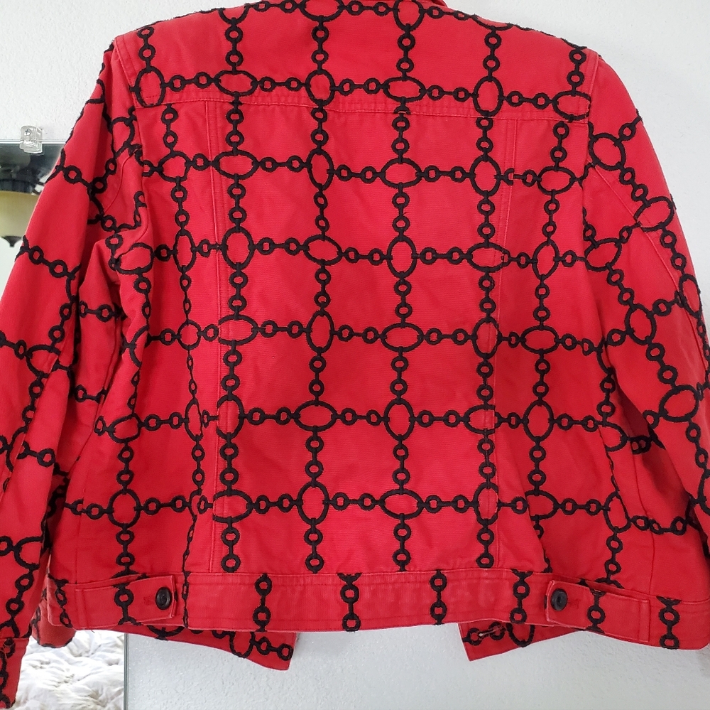 Unique Patterned Jean Jacket - Picture 6 of 10